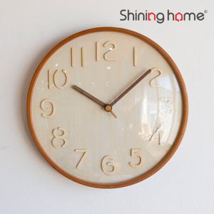 모니에 무소음 원목 프롬 벽시계