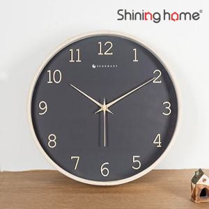 모니에 무소음 원목 그레인 벽시계