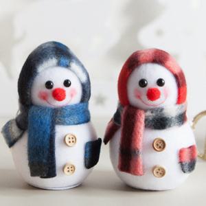 크리스마스 눈사람 인형 트리 장식 플래드 9cm 2컬러 꾸미기 소품 용품 오너먼트 데코