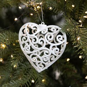크리스마스 트리 장식 오너먼트 앵글하트 화이트 10cm 꾸미기 소품 용품 데코 이벤트