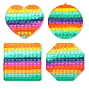 KC인증 특대형 대왕 팝잇 레인보우 버블 푸시팝 실리콘 뽁뽁이