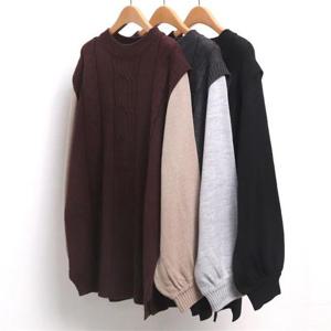 빅사이즈사랑해요 7896L111 투인원 꽈배기 니트 EB