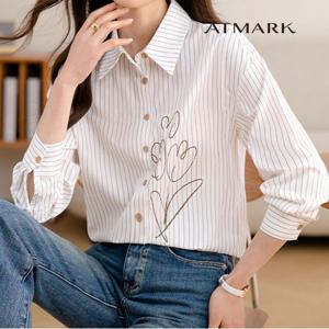 ATMARK (77까지)플라워드로잉패턴셔츠_AA41SH028G