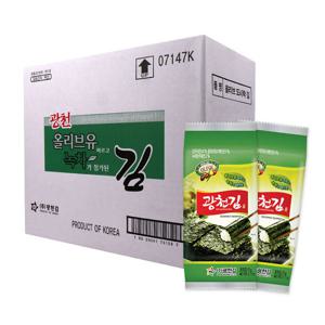 광천김 올리브유 녹차 도시락김 72봉/조미김/구운김