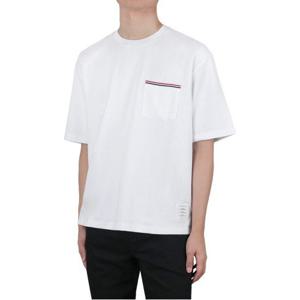 [톰브라운] 포켓 코튼 오버핏 숏 반팔 (MJS183A 07323 100)