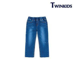 [트윈키즈]슬림 언발컷팅 데님팬츠(TAST2P04_BL)