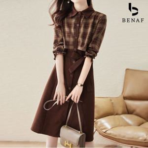 메이린 체크 배색 원피스_BI3OP005