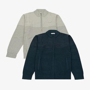 [크로커다일남성]CDAAAKJ3372_컬러 블록 풀집업 니트 가디건