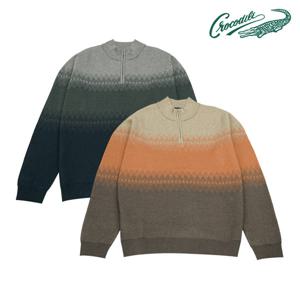 [크로커다일] 노르딕 패턴 하프 집업 니트 CDAAAKR4335