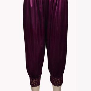 레이스 시보리 부드러운 새틴 여성 8부 파자마 귀여운