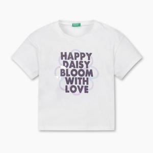 [베네통 키즈]베네통키즈 FUN 해피 플라워 반팔 티셔츠 3096C10I0 WH