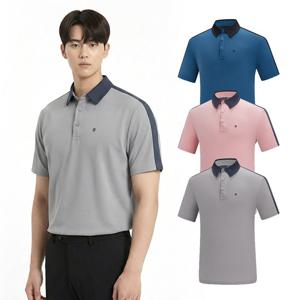 [콜핑공식] 남성 스트레치 흡습속건 등산 반팔 카라 티셔츠