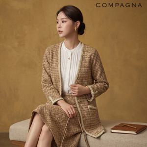 노카라 트위드 롱 자켓_CACS2-WJK150