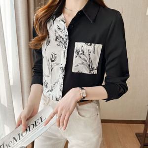 리브르 패턴 배색 긴팔셔츠_BJ1LS006