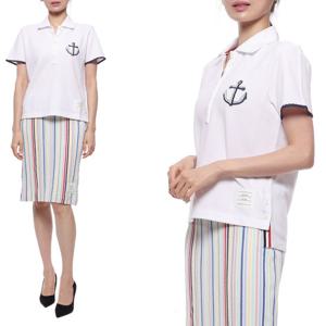 [톰브라운] 23SS 여성 앵커 자수 폴로 반팔티셔츠 (FJP080E 00050 100 23S)