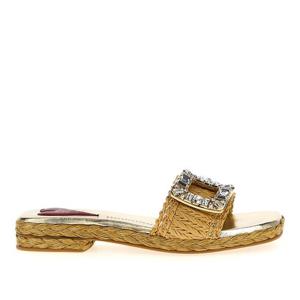 로저비비에 주얼 버클 브레이디드 라피아 샌들 RVW774420406D1