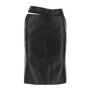 펜디 블랙 레더 미디스커트 FPD774AQ31 F0GME