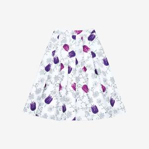 [씨]플라워 핀턱 플레어 스커트 SKSAB2302
