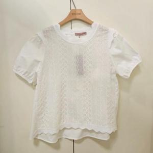 스테파니 HC07 플라워 펀칭 물결카라 블라우스 A25SH5213