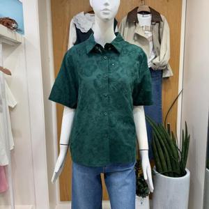 클리지 DP01 홀 포인트 플라워 그린 셔츠 CP3WBL18