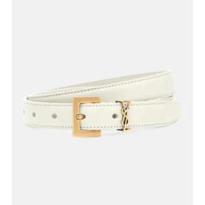 생로랑 Cassandre 슬림 레더 벨트 P00436938