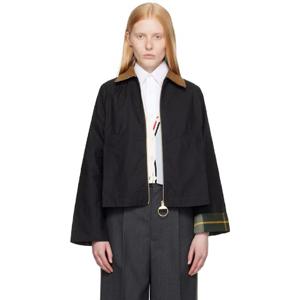 바버 재킷 블랙 캐틀린 샤워프루프 재킷 252390F063028