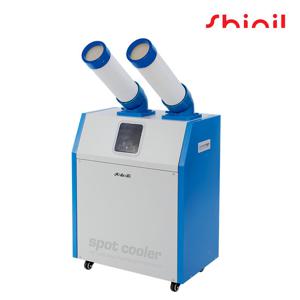 신일 미니 일반형 2구 이동식에어컨 산업용 업소용 이동형 업소용 에어컨 리모컨 물통배수 주방 공장 매장 사무실 시장 야외