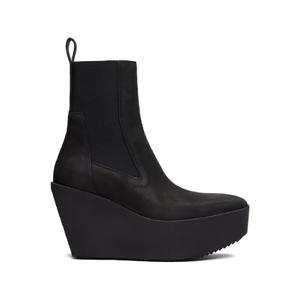 26 SS 릭오웬스 남성 블랙 콘코르디안 실버 플랫폼 비틀 첼시 부츠 252232M223004