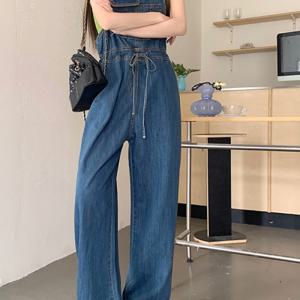 웬디 / 얇은 데님 오버올 레트로 팬츠 PT13673