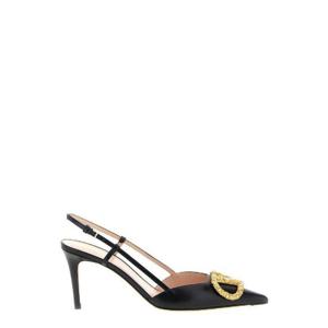 Valentino VLogo 시그니처 포인티드 토 슬링백 펌프스 W2S0R01BAL BBK TP944985961
