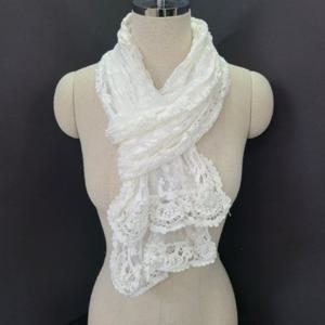 [애슬릿] 여성 펀칭 레이스 데일리 봄 가을 면 롱 스카프