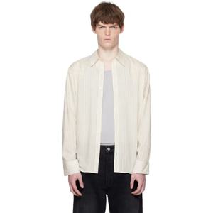 26 SS 스튜디오니콜슨 남성 오프 화이트 뷰 실크 셔츠 252608M192002