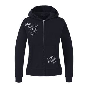 여성 자수 포인트 지퍼 후드 가디건_BGCFSJ504BK