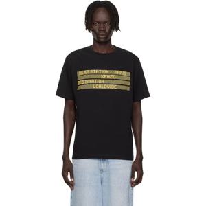 26 SS 겐조 남성 블랙 겐조 파리 겐조 시티 티셔츠 252387M213007