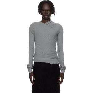 26 SS 릭오웬스 남성 그레이 콘코르디안 할리우드 바나나 LS 티셔츠 252232M213038