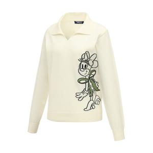 [디즈니골프]여성 오픈 카라 캐릭터 아트웍 긴팔 니트 스웨터 DP3LKT002