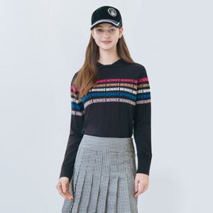 [디즈니골프]여성 라인 레터링 시보리 긴팔 후드 니트 스웨터 DP3LKT003