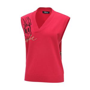 [디즈니골프]여성 V넥 언발 캐릭터 니트 조끼 베스트 DP3LKV005