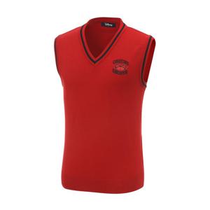 [디즈니골프]남성 V넥 배색 아트웍 니트 조끼 베스트 DP3MKV004