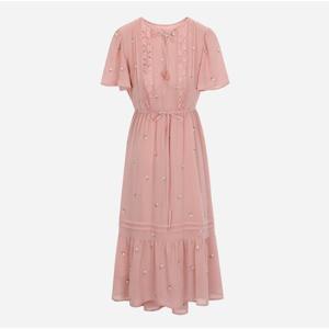 [써스데이아일랜드][여성]쉬폰 플라워 전판 자수 원피스(T256MOP141W)