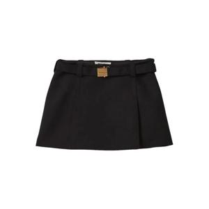 미우미우 로고 장식 울 미니 스커트 MG2012S2321R1