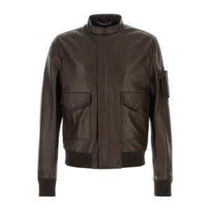 돌체앤가바나 리브 커프스 가죽 재킷 G9BPALHULW9 M1213