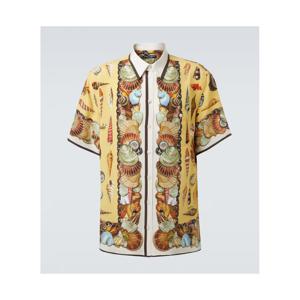 돌체앤가바나 프린트 실크 크레이프 셔츠 P01077027