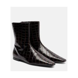 토템 크로코 이펙트 레더 앵클 부츠 P01100339