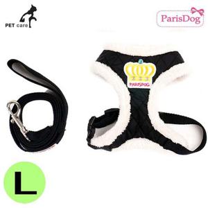 개줄 하네스 크라운 L 패딩 패리스독 블랙 애견용품