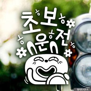 자동차스티커 ㅎㅎㅎ초보운전 키토 화이트시트지 차량용스티커