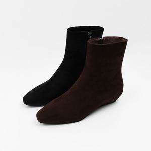 [신난다슈] 여성 앵클부츠 3cm 여자 웨지 숏 앵글 부츠 기모 스웨이드 발편한 통굽ST251120