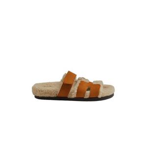 Hermes에르메스 시프레 샌들 스웨이드 고트스킨 울스킨   나뛰렐 에크류 H222195ZA3