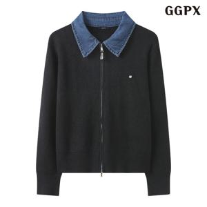 GGPX 데일리 배색 데님 투에이 집업 가디건 (GQACK006D)