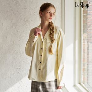 [르샵]오픈 카라 포인트 코튼 셔츠 (DQ1BA010A)